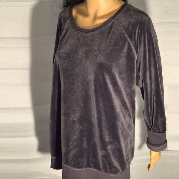 MUK LUKS velour top, super soft, Dark Gray in size 2XL - Picture 2 of 15